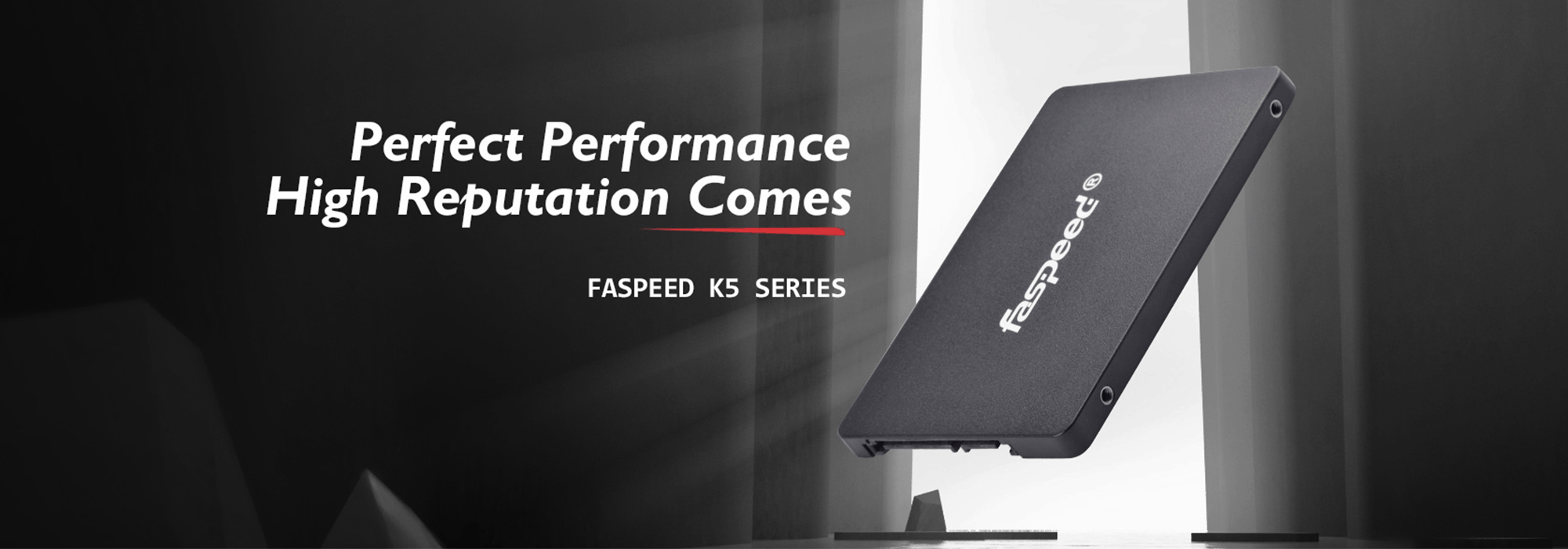 Faspeed SSD K5 Sata 黑色背景 高性能 黑暗中放光明