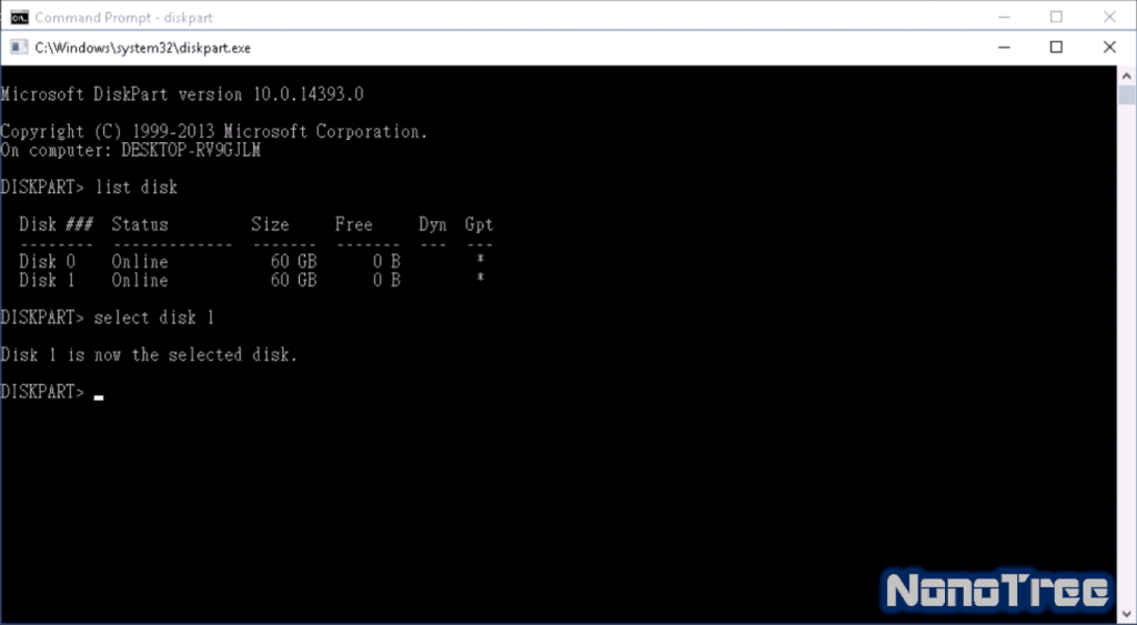 刪除 教學 硬碟 分割 Command Prompt Windows select disk